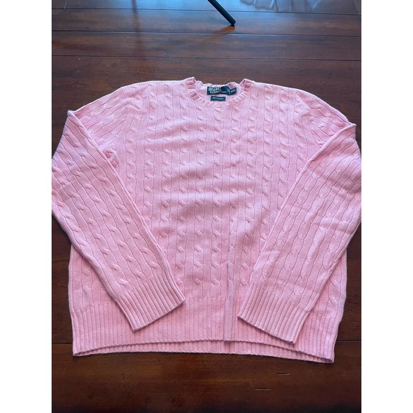 Ralph Lauren Sweaters - Polo by Ralph Lauren 100% Cashmere Cable Crewneck Shell Pink Sweater
